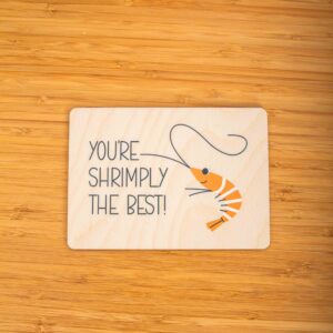 Postkarte you re shrimply the best / Holzpostkarte Bücherliebhaber / Bookstagram / Postkarten mit Botschaft