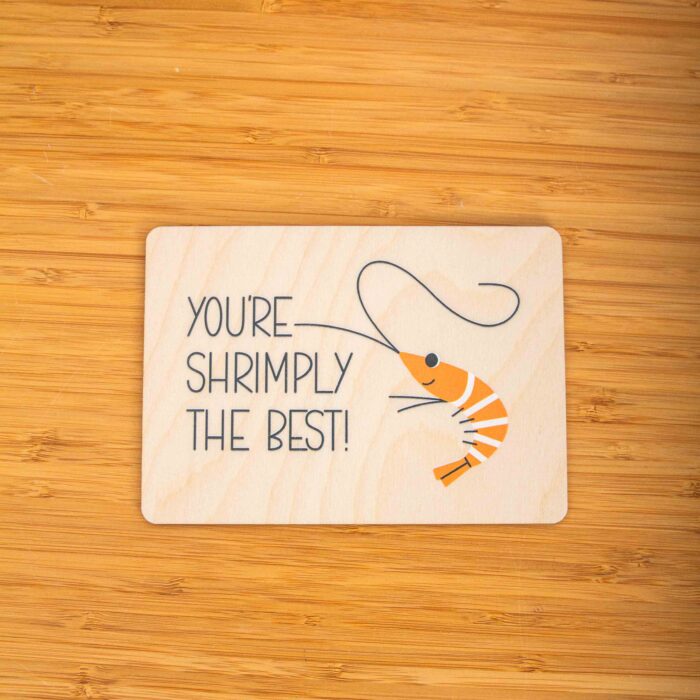 Postkarte you re shrimply the best / Holzpostkarte Bücherliebhaber / Bookstagram / Postkarten mit Botschaft