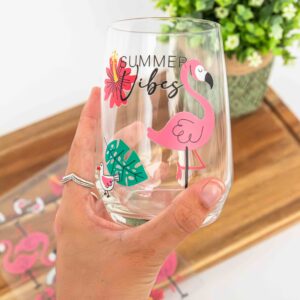 Ein A5-Bogen mit verschiedenen, detailreichen Flamingo-Motiven als randlose Rub-On Sticker für Bastelarbeiten und DIY-Projekte. Summer Vibes, Sommer