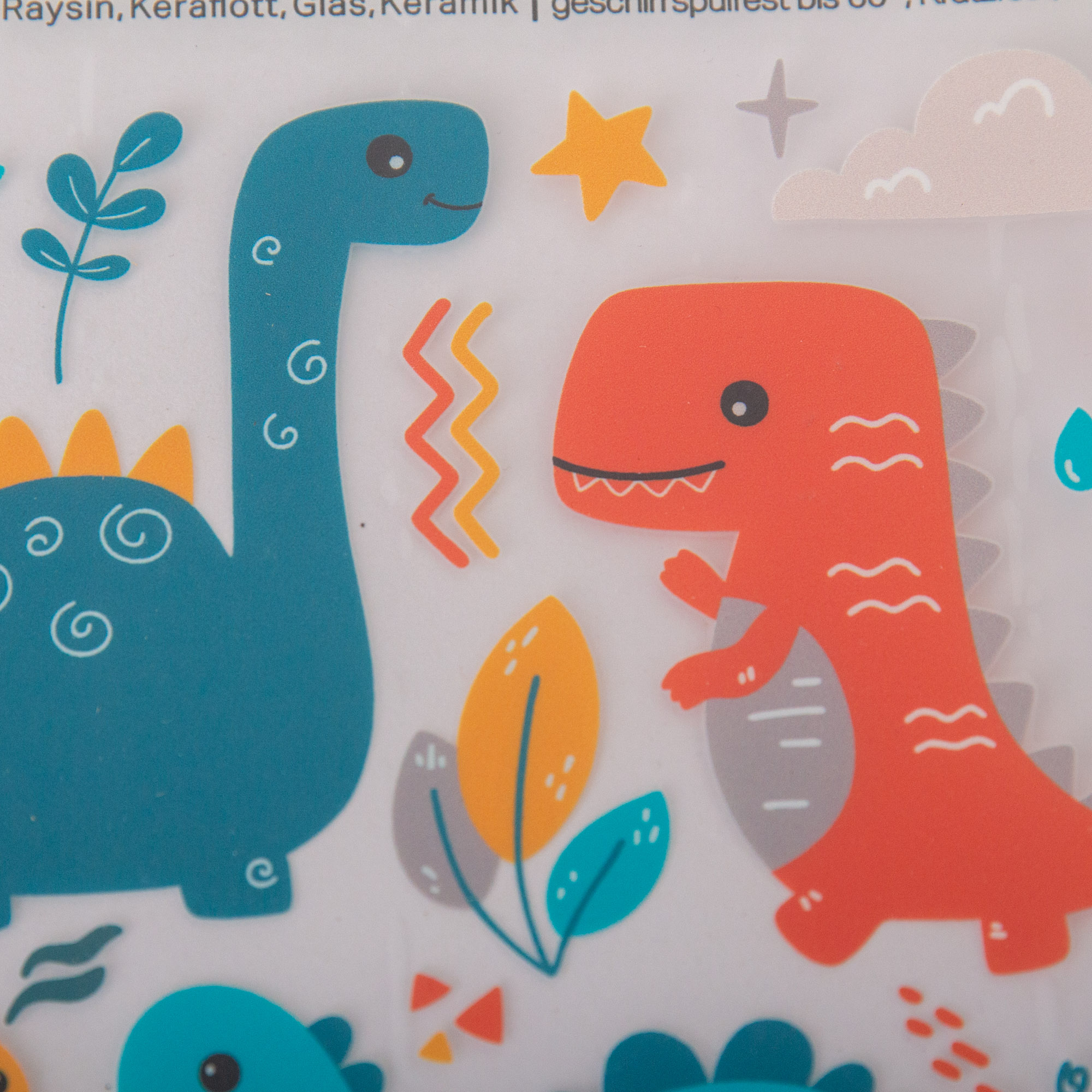 Rub-On Stickerbogen Dinosaurier im Format A5 | Aufkleber für Raysin, Keraflott, Glas, Keramik, Kork Untersetzer - Dinos für Kinder 6 Rub Ons Dinos mit Dinosaurier und Dino Ei, Geschirrspülfest, kratzfest und UV beständig