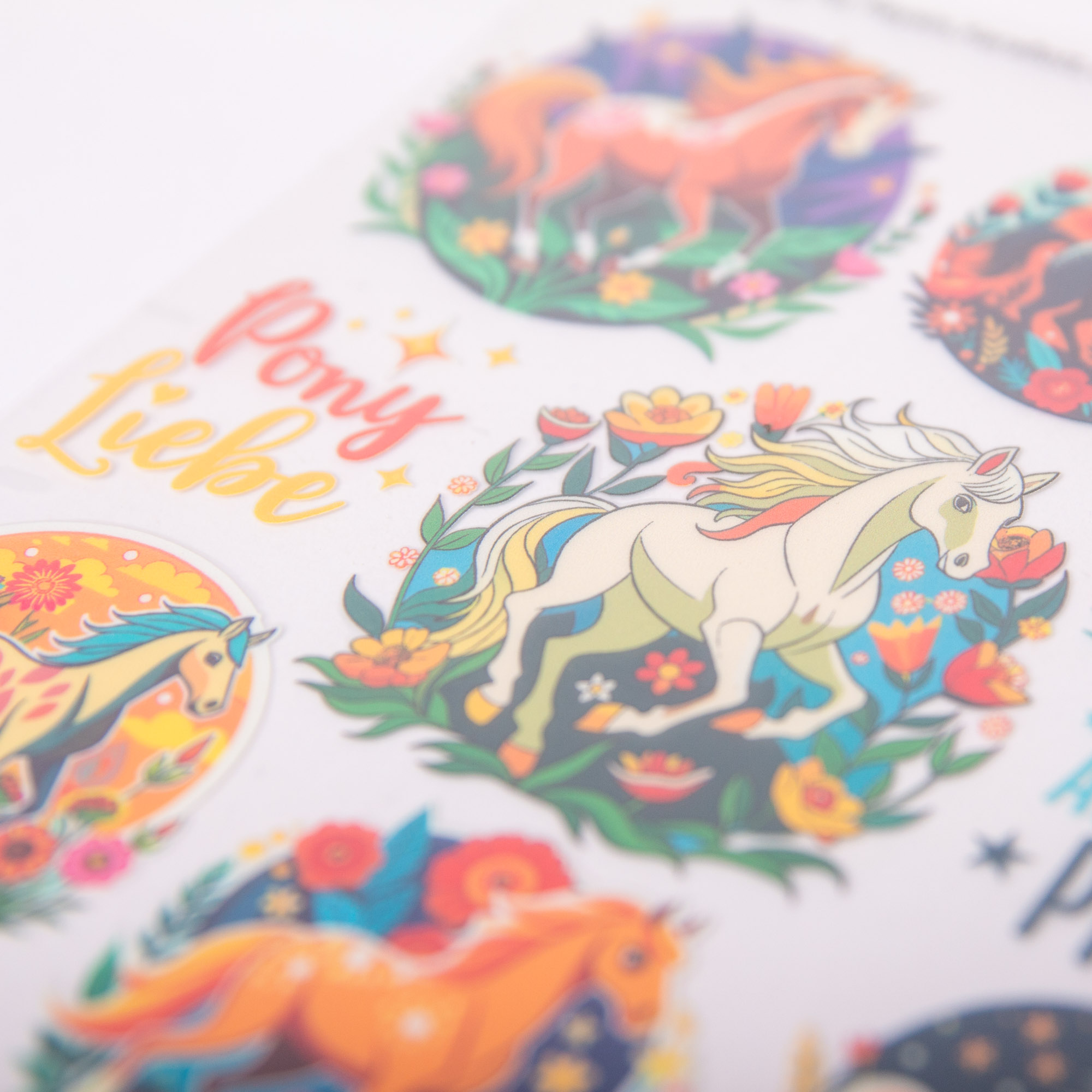 Rub-On Stickerbogen Pferd im Format A5 | Aufkleber Pferdemädchen, Pony Liebe für glatte Oberflächen 6 Rub On Sicker mit Pferden, Sprüche Pferde Mädchen, Pony Liebe, Abenteuer Pferd, Advenmture Begins, Geschirrspülfest, Kratzfest, UV Beständig.
