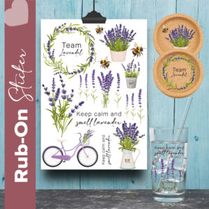 RubOn MockUp Glas und Untersetzer & Lavendel