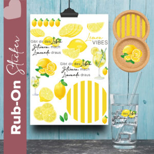 RubOn MockUp Glas und Untersetzer & Zitrone