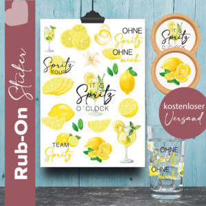 RubOn Mockup Glas und Untersetzer & Spritz